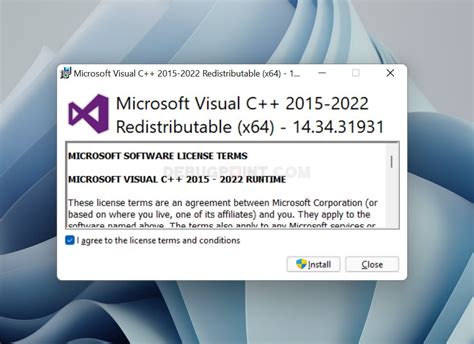 cc+|installing Microsoft Visual C++ 2019 Redistributable Package